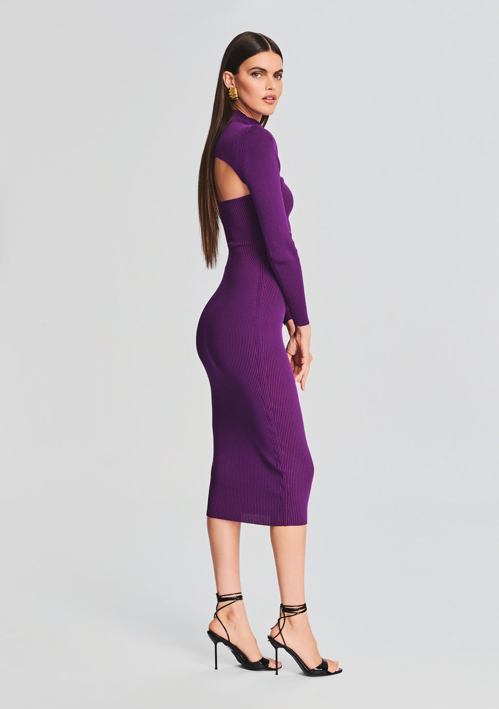 Rosalina Rib Knit Set by SEROYA in Royal Purple, product image 3