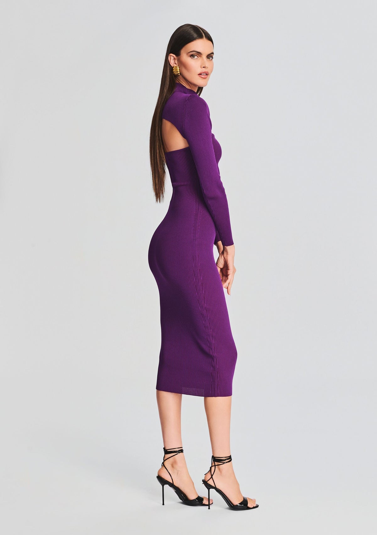 Rosalina Rib Knit Set by SEROYA in Royal Purple, product image 3