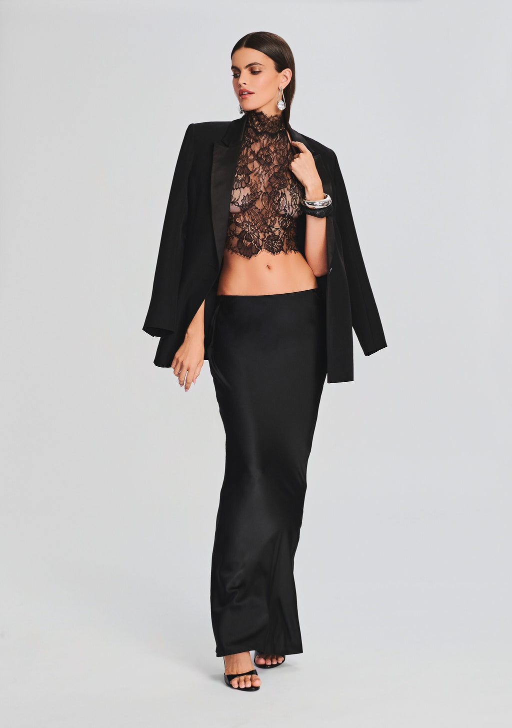 Cecilia Silk Skirt by retrofête in Black, product image 2