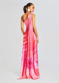 Abira One Shoulder Long Dress by Hemant & Nandita in Pink, product image 1