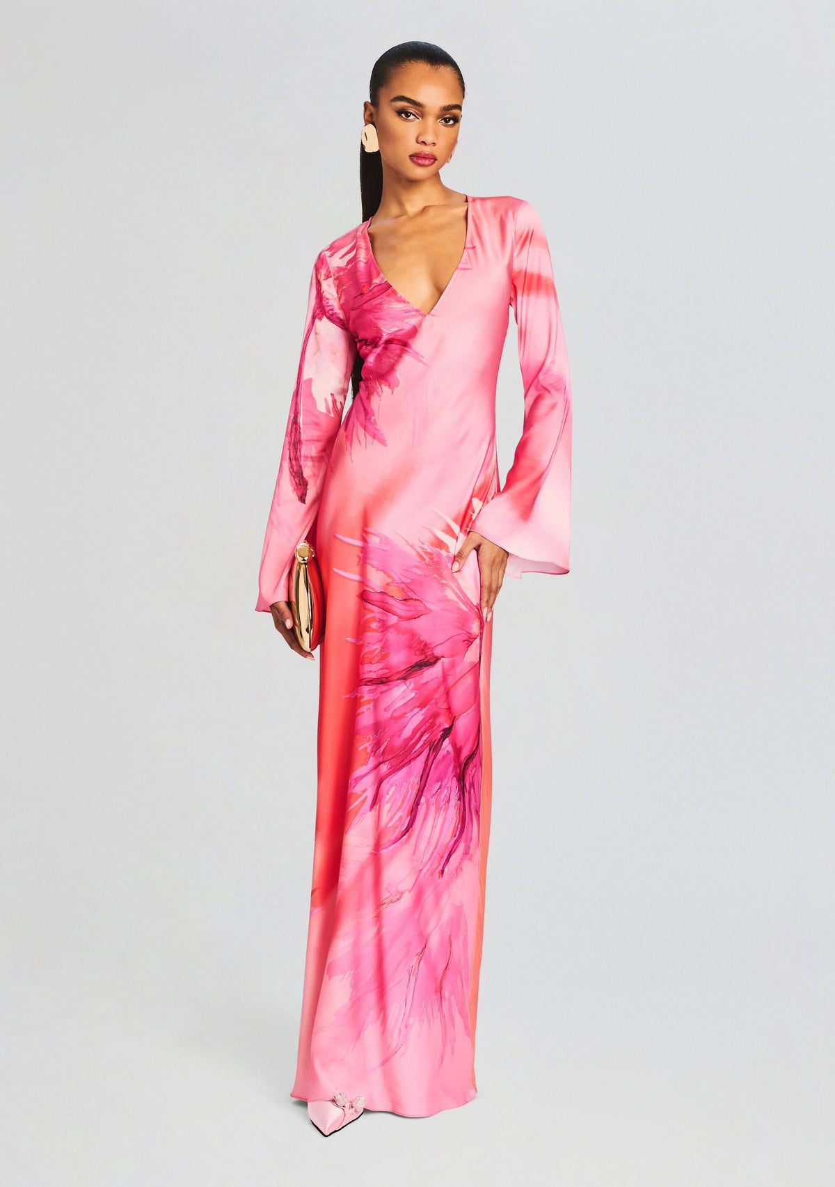 Abira Long Dress by Hemant & Nandita in Pink, product image 5