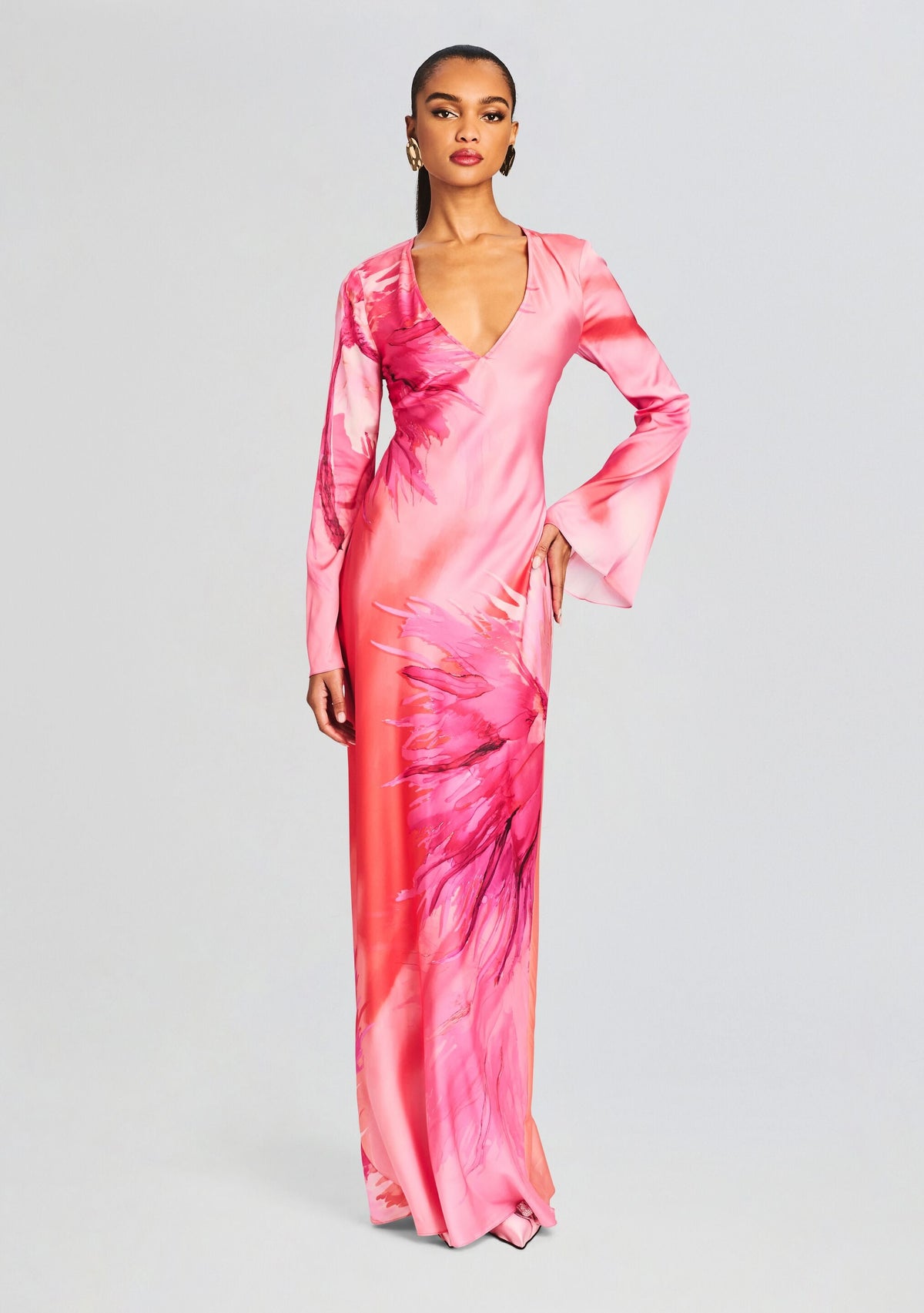 Abira Long Dress by Hemant & Nandita in Pink, product image 1