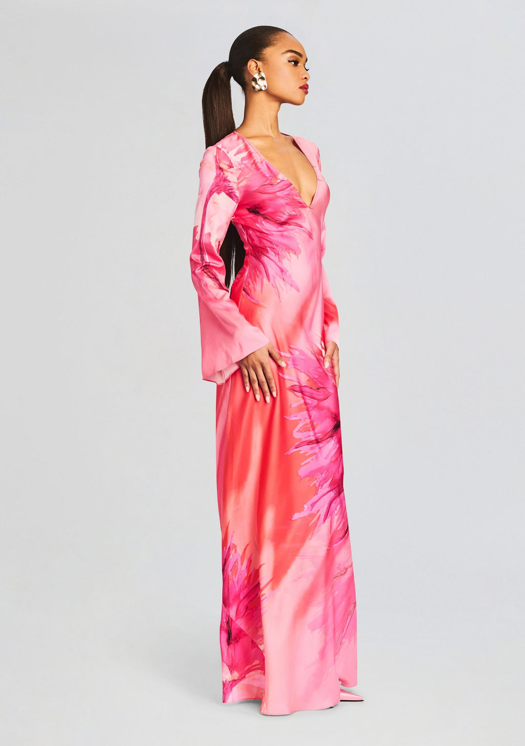 Abira Long Dress by Hemant & Nandita in Pink, product image 3