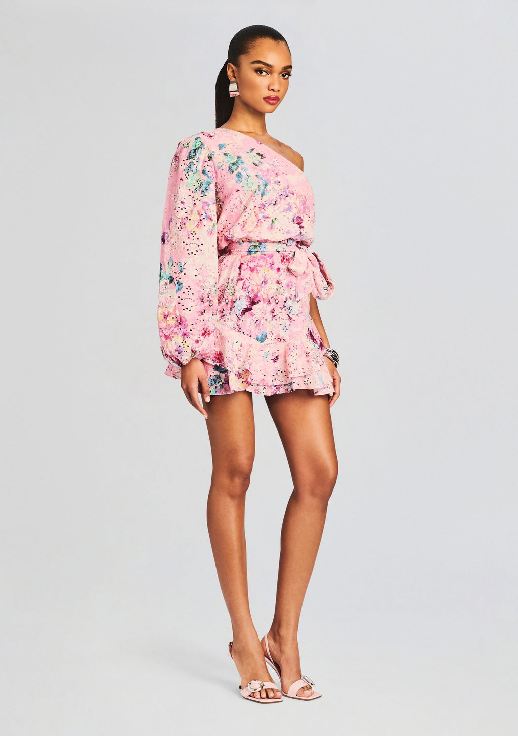 April Mini Dress by Hemant & Nandita in Pink Floral, product image 3