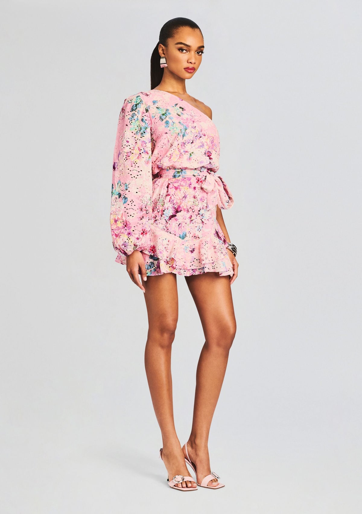 April Mini Dress by Hemant & Nandita in Pink Floral, product image 3