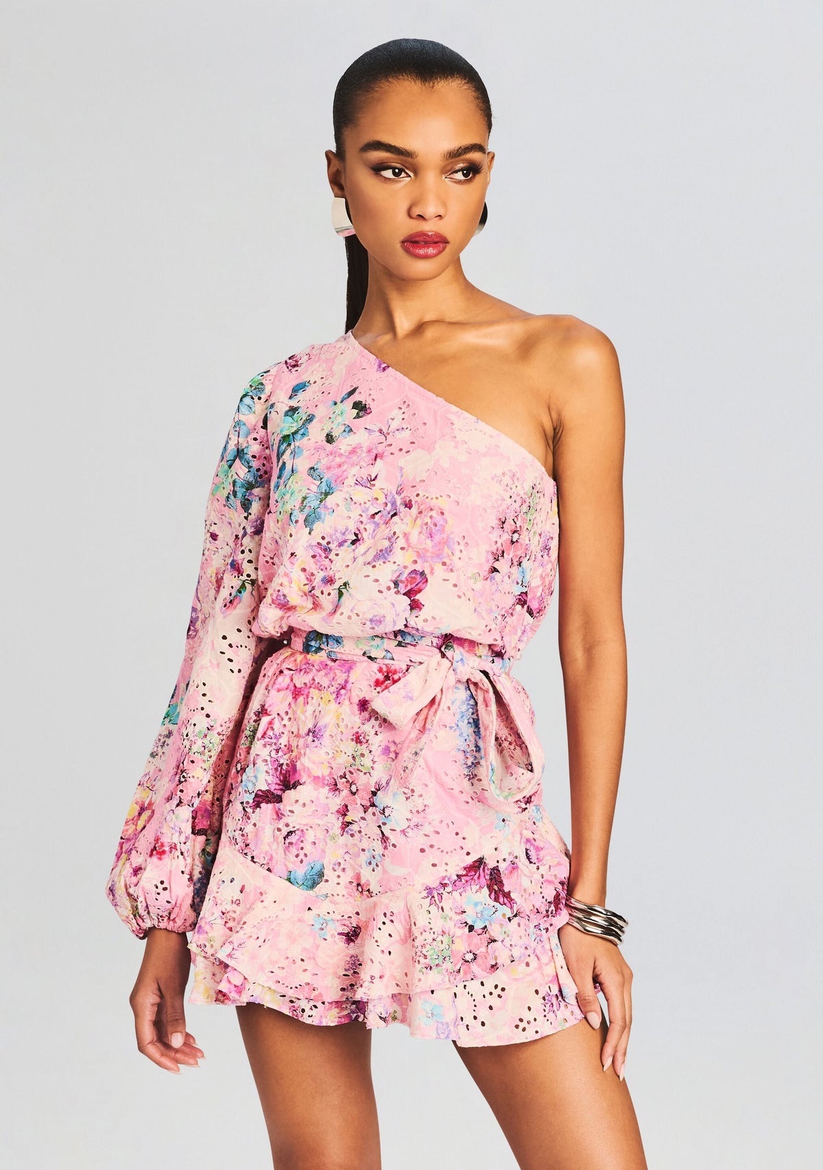 April Mini Dress by Hemant & Nandita in Pink Floral, product image 2