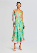 Azra Long Dress by Hemant & Nandita in Teal Floral, product image 1