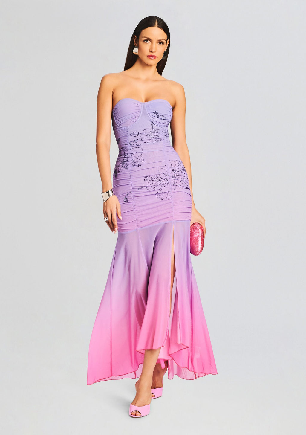 Blake Long Dress by Rococo Sand in Pink and Purple, product image 5