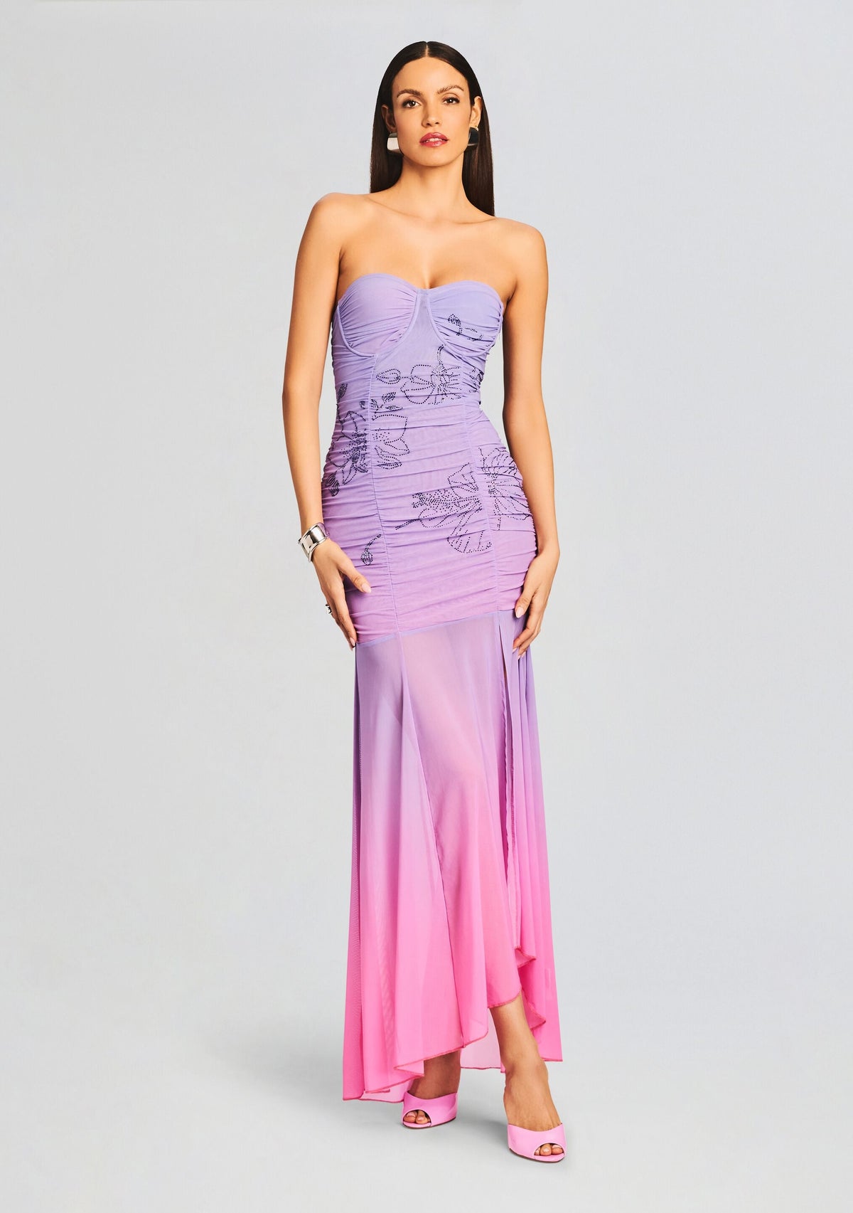 Blake Long Dress by Rococo Sand in Pink and Purple, product image 1