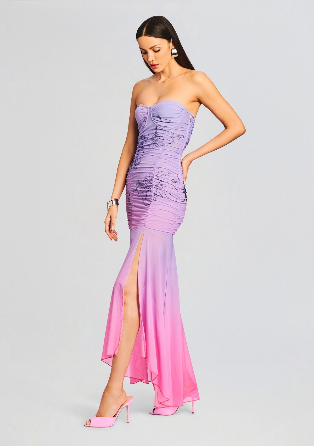 Blake Long Dress by Rococo Sand in Pink and Purple, product image 3