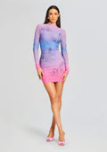 Blake Short Dress by Rococo Sand in Pink and Purple, product image 1