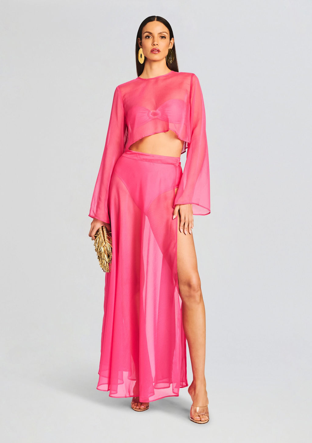 Alaia Long Slit Skirt by Shani Shemer in Rose Blossom, product image 5