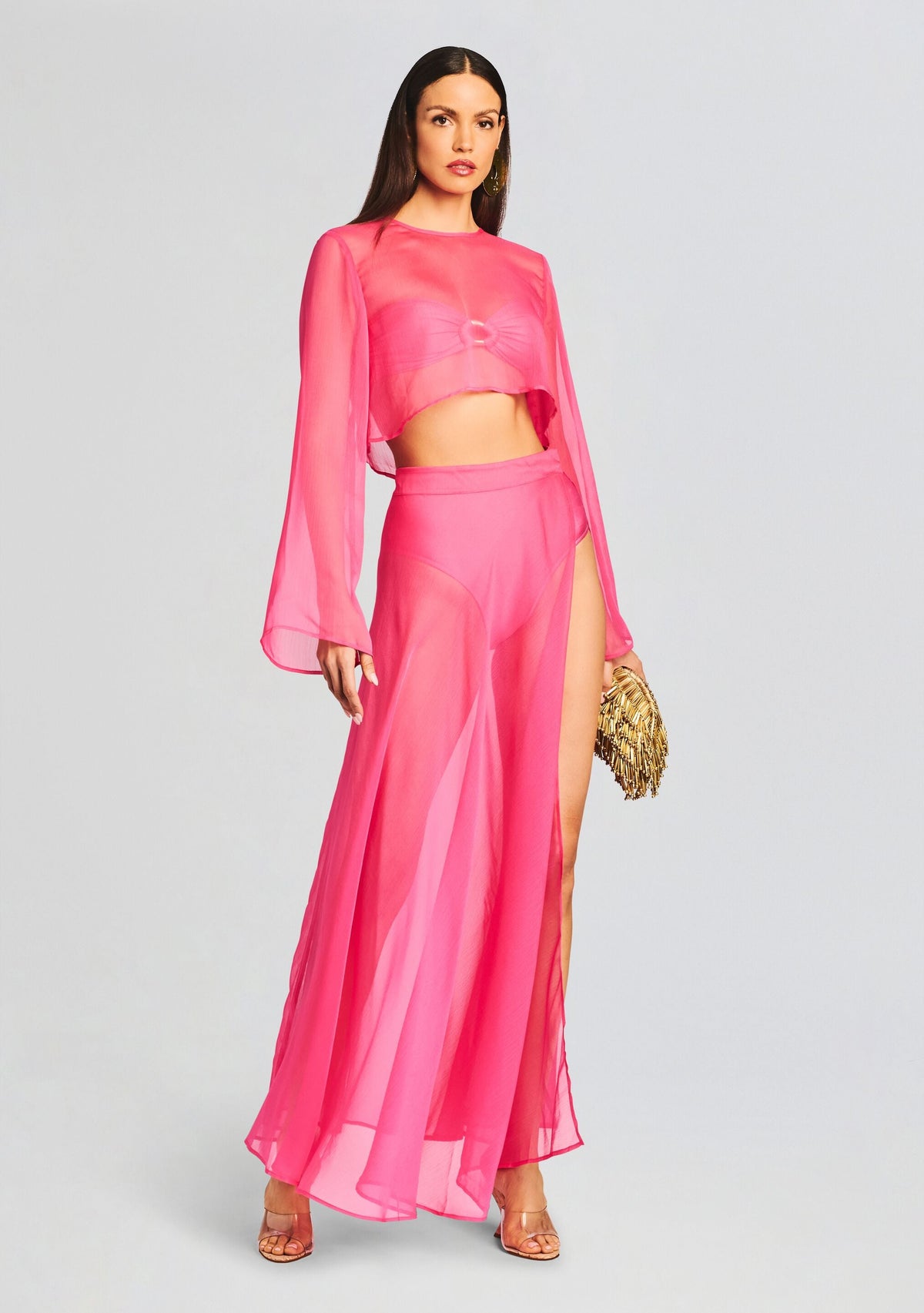 Alaia Long Slit Skirt by Shani Shemer in Rose Blossom, product image 2