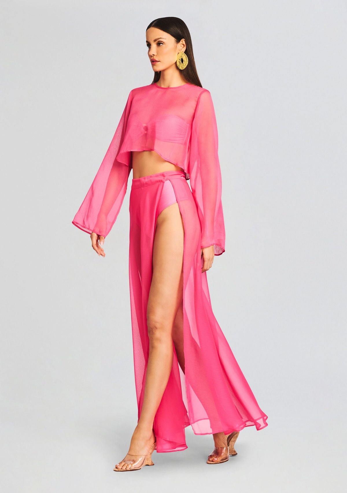 Grace Cropped Shirt by Shani Shemer in Rose Blossom, product image 3