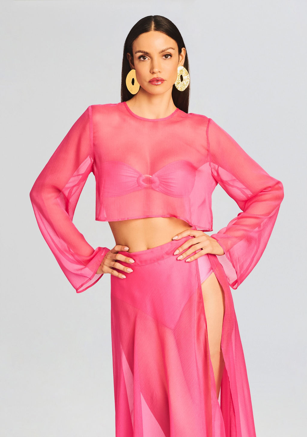 Grace Cropped Shirt by Shani Shemer in Rose Blossom, product image 1
