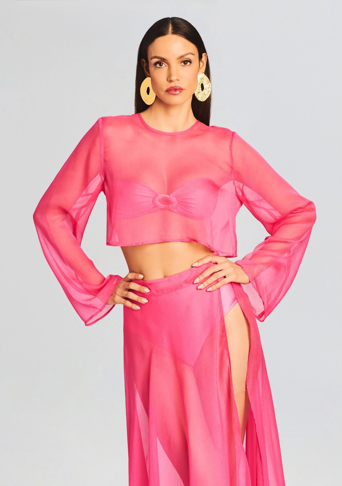 Grace Cropped Shirt by Shani Shemer in Rose Blossom, product image 1