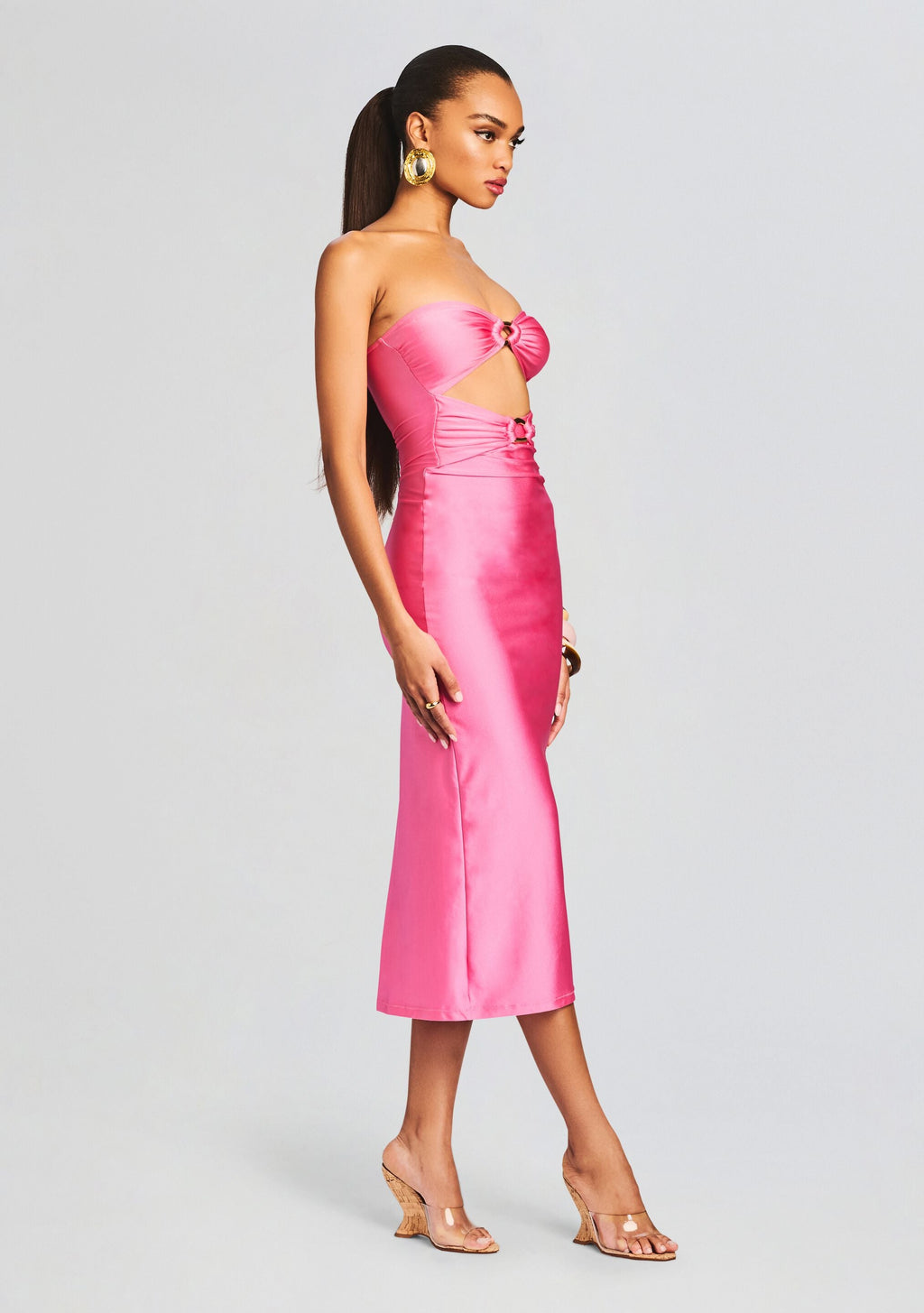 Ida Lycra Midi Dress by Shani Shemer in Rose Blossom, product image 3