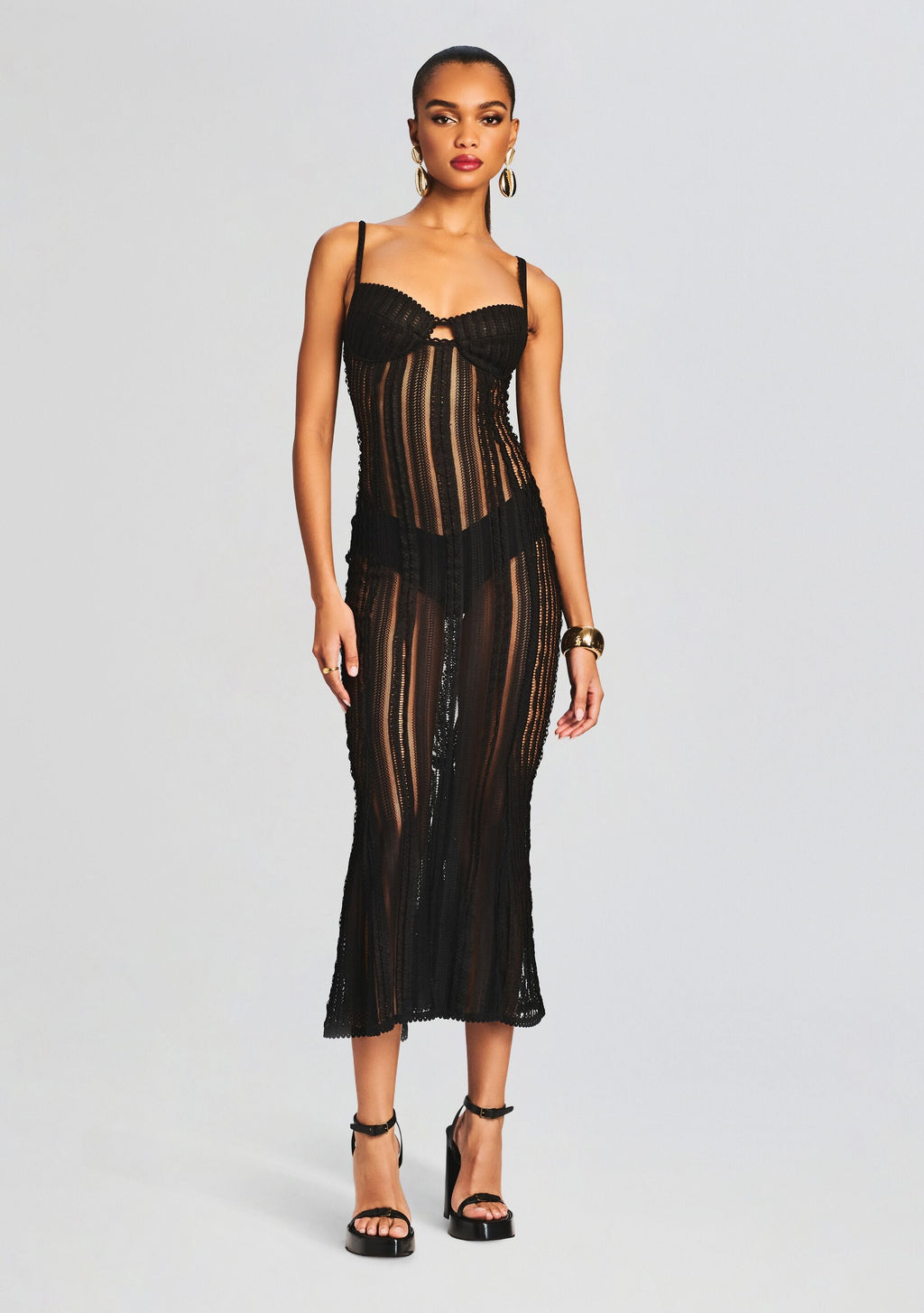 Yayay Long Dress by Charo Ruiz in Black Sham, product image 1