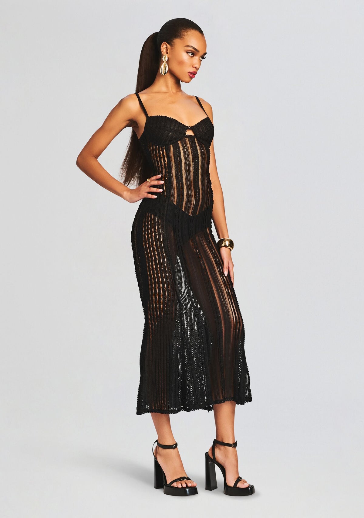 Yayay Long Dress by Charo Ruiz in Black Sham, product image 3