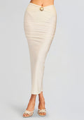 Yara Lyrca Maxi Skirt by Shani Shemer in Cream, product image 1