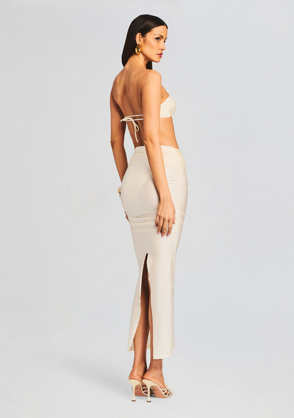 Yara Lyrca Maxi Skirt by Shani Shemer in Cream, product image 3