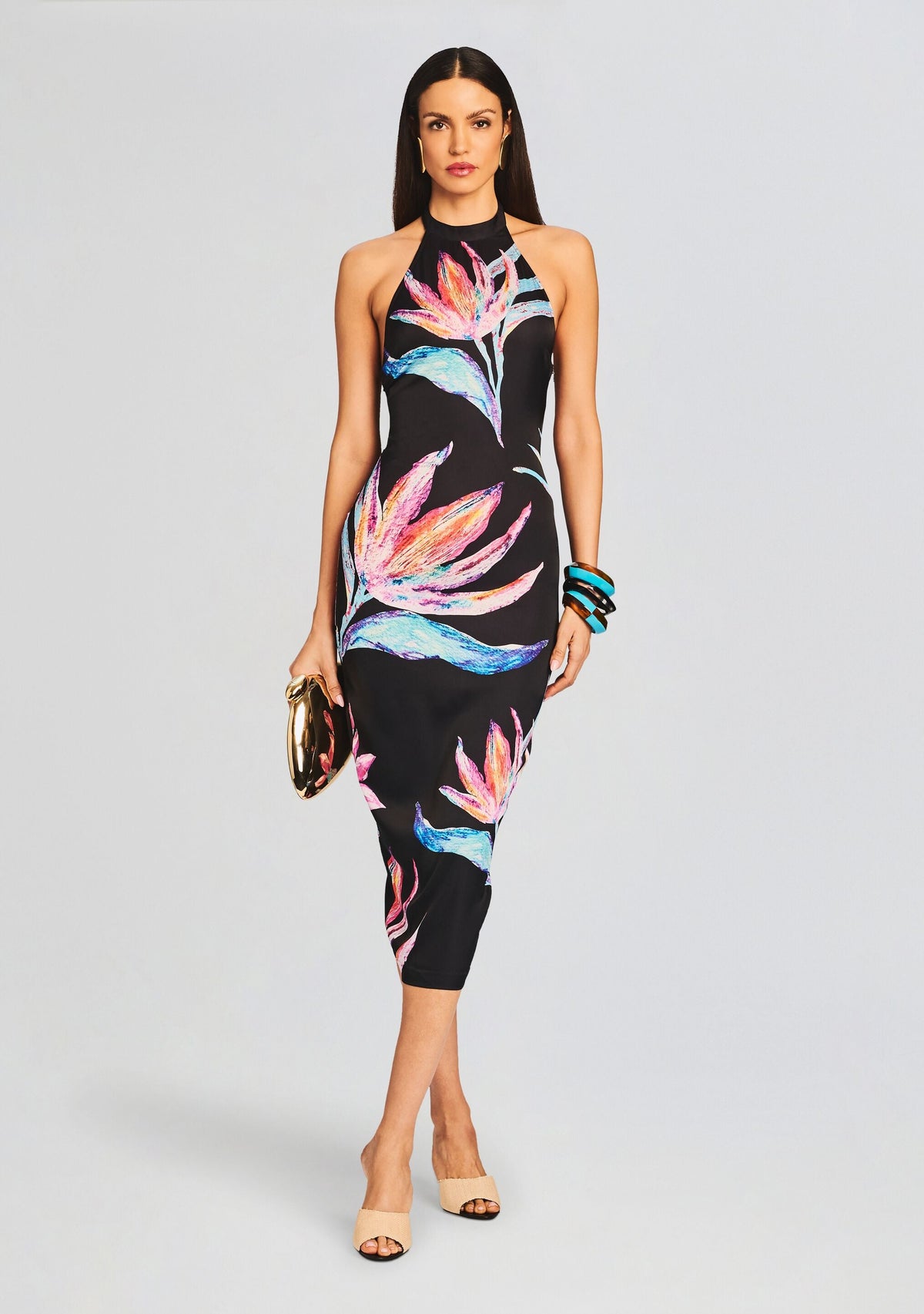 Margo Midi Dress by Rococo Sand in Black, product image 5