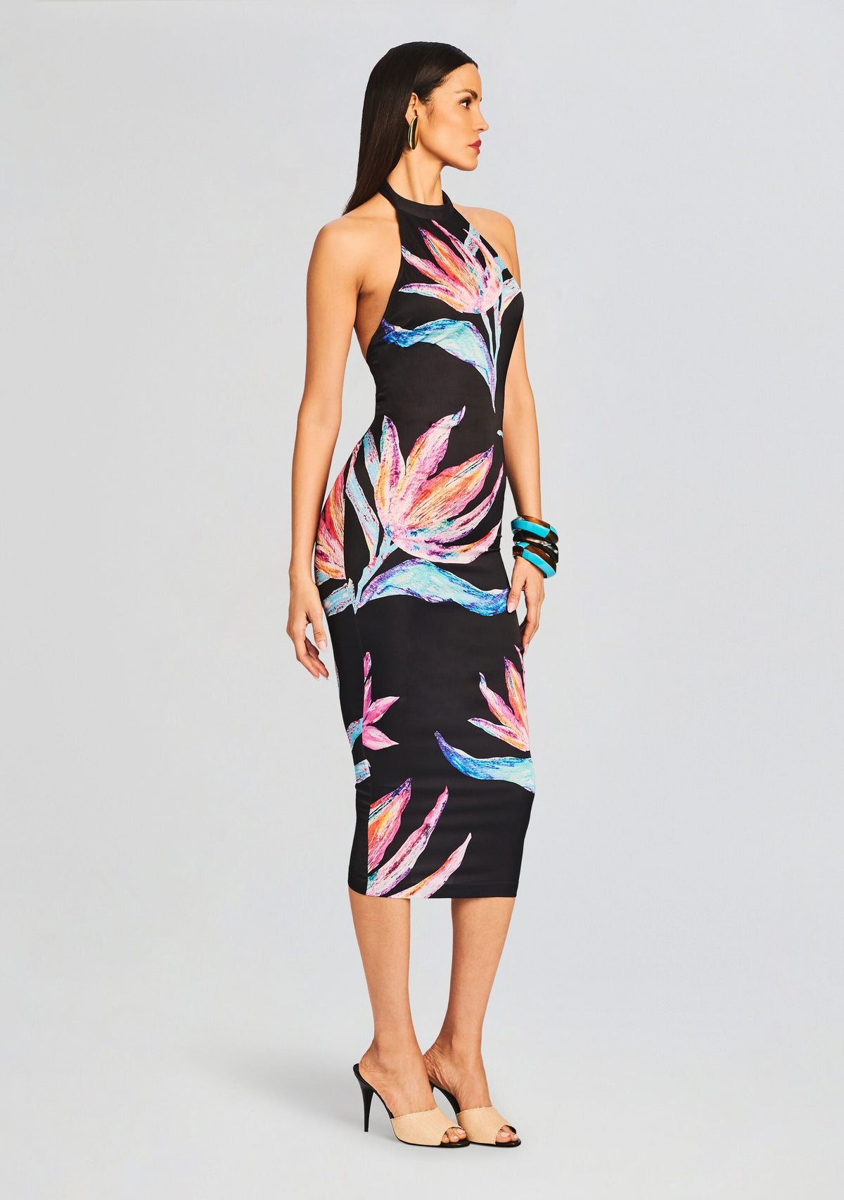 Margo Midi Dress by Rococo Sand in Black, product image 3