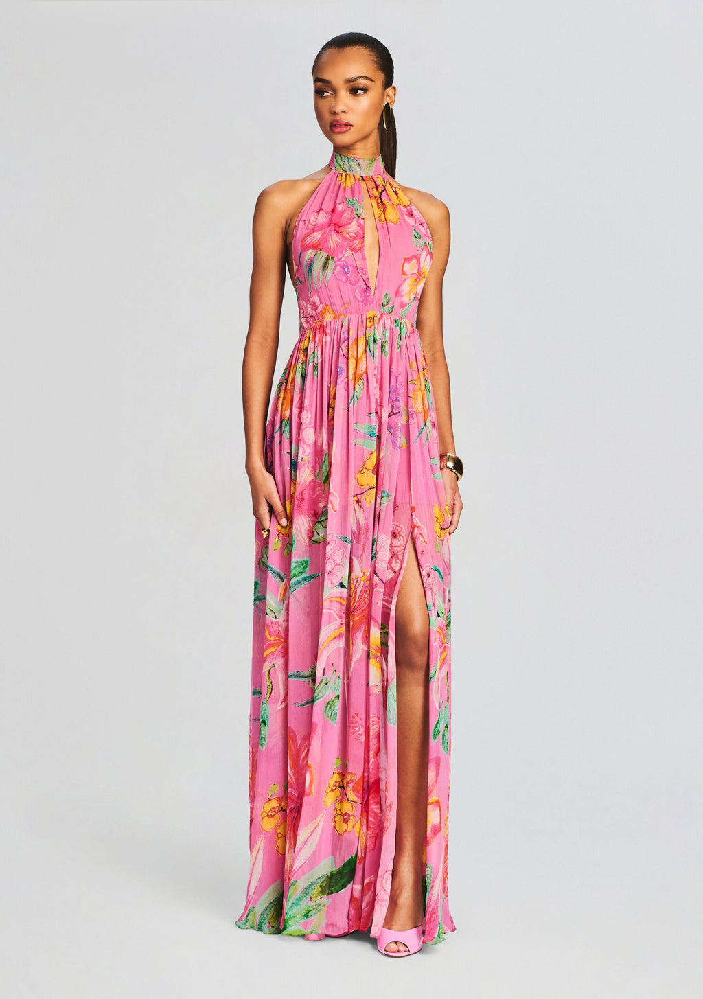 Megan Long Dress by Rococo Sand in Pink Floral, product image 5