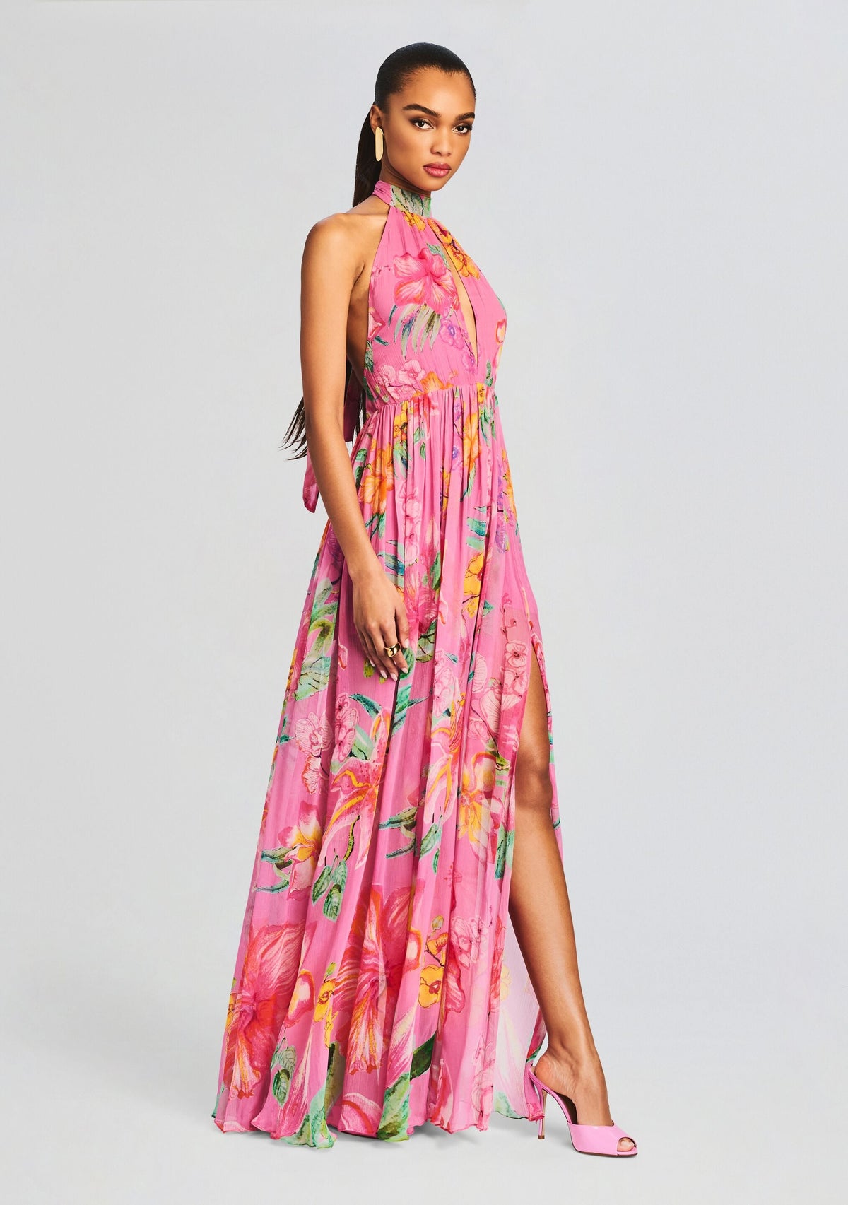 Megan Long Dress by Rococo Sand in Pink Floral, product image 3
