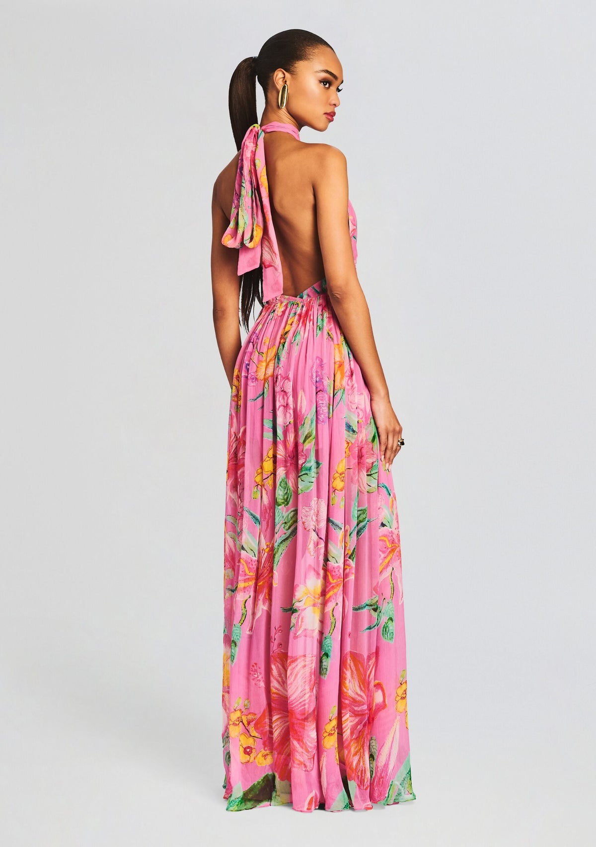 Megan Long Dress by Rococo Sand in Pink Floral, product image 4