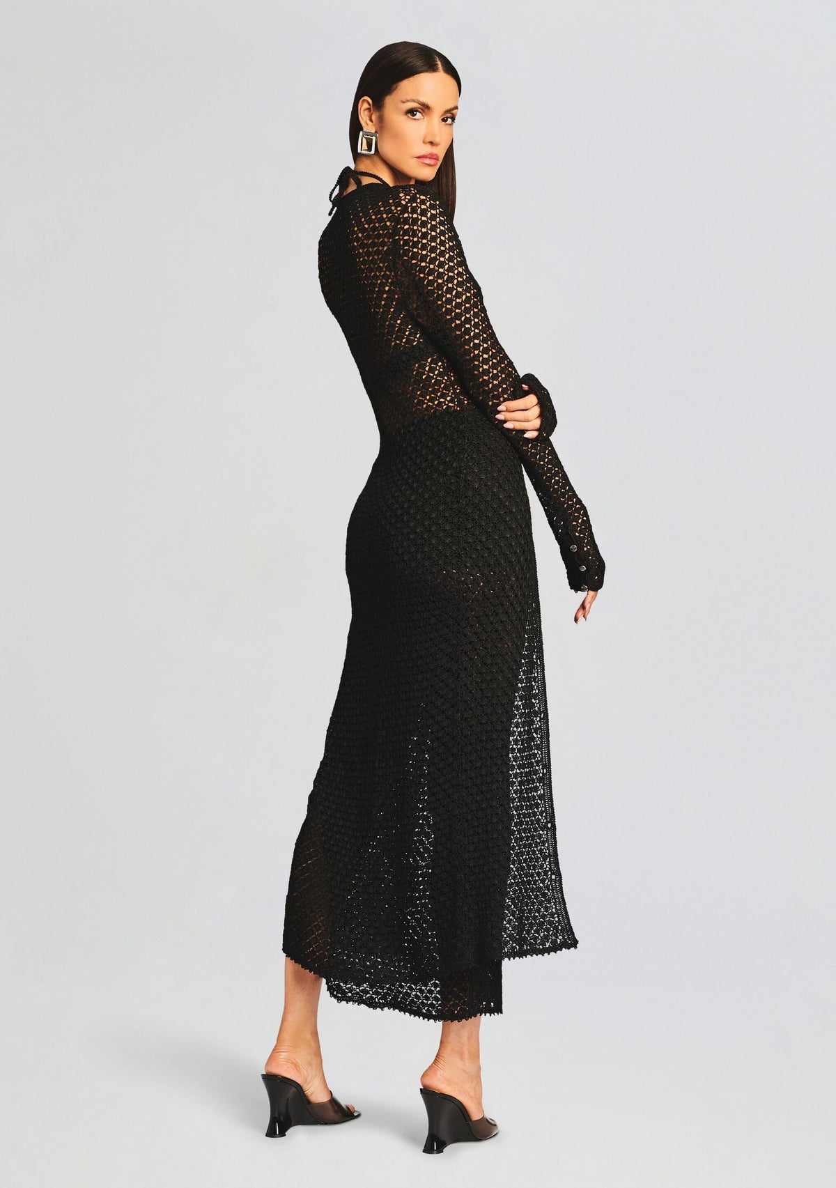 Sandy Crochet Skirt by SEROYA in Black, product image 4
