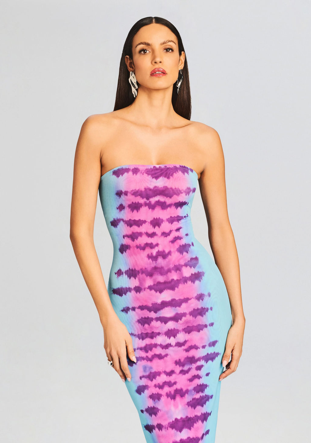 Opal Long Dress by Rococo Sand in Turquoise and Pink, product image 2