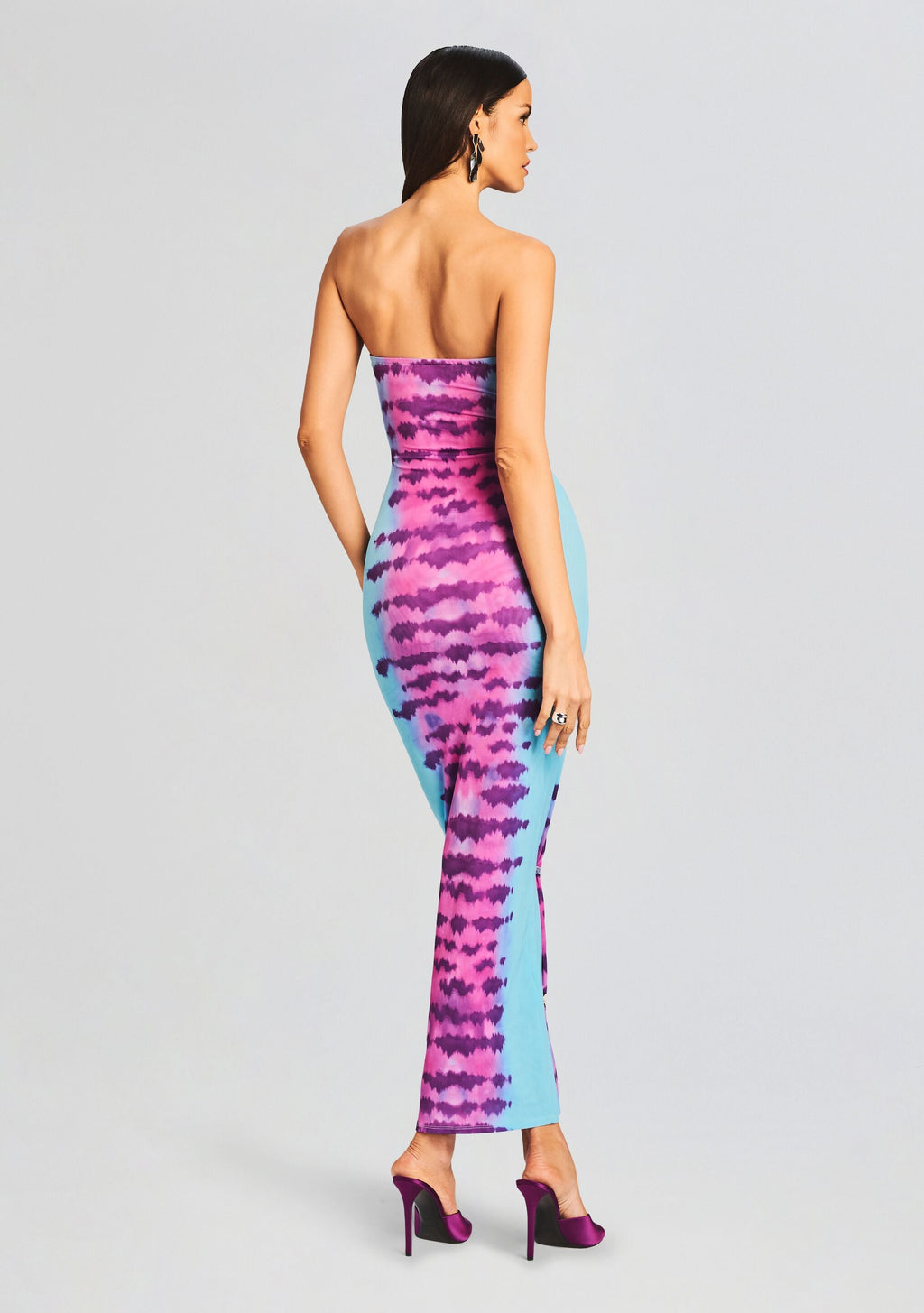 Opal Long Dress by Rococo Sand in Turquoise and Pink, product image 4