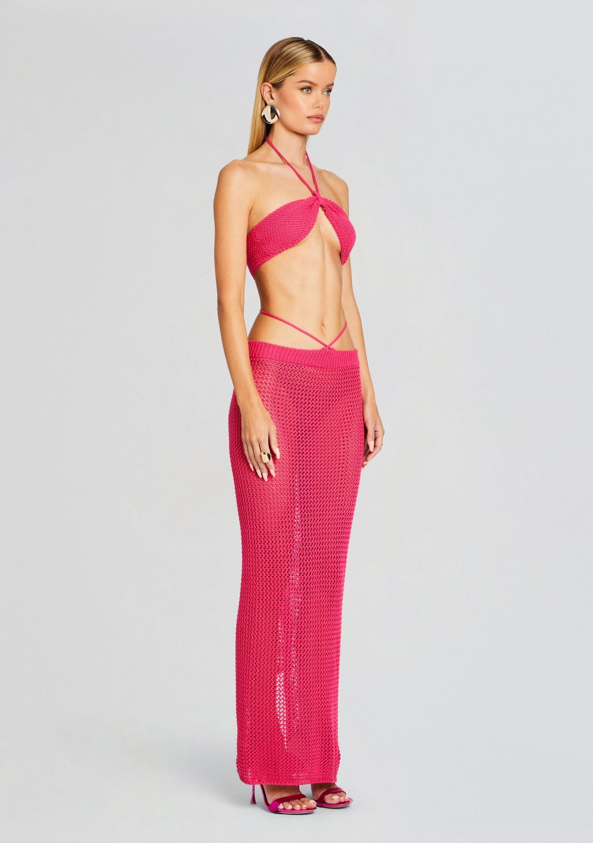 Aria Knitted Top by Bananhot in Hot Pink, product image 3