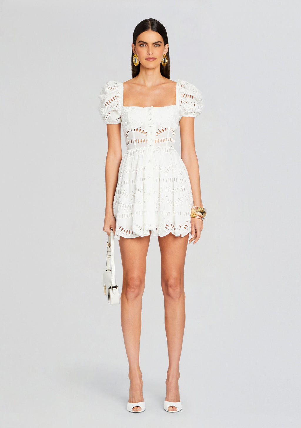 Ayiak Short Dress by Charo Ruiz in White Samoa, product image 1