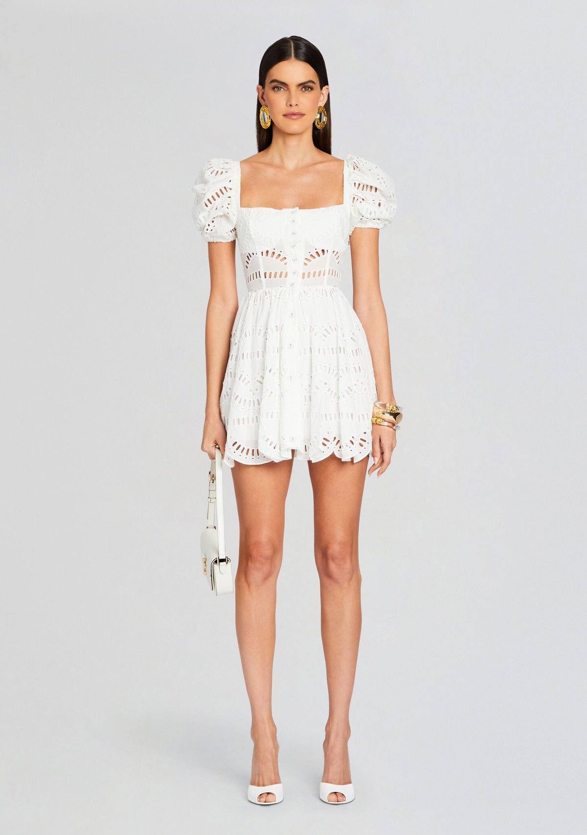 Ayiak Short Dress by Charo Ruiz in White Samoa, product image 1