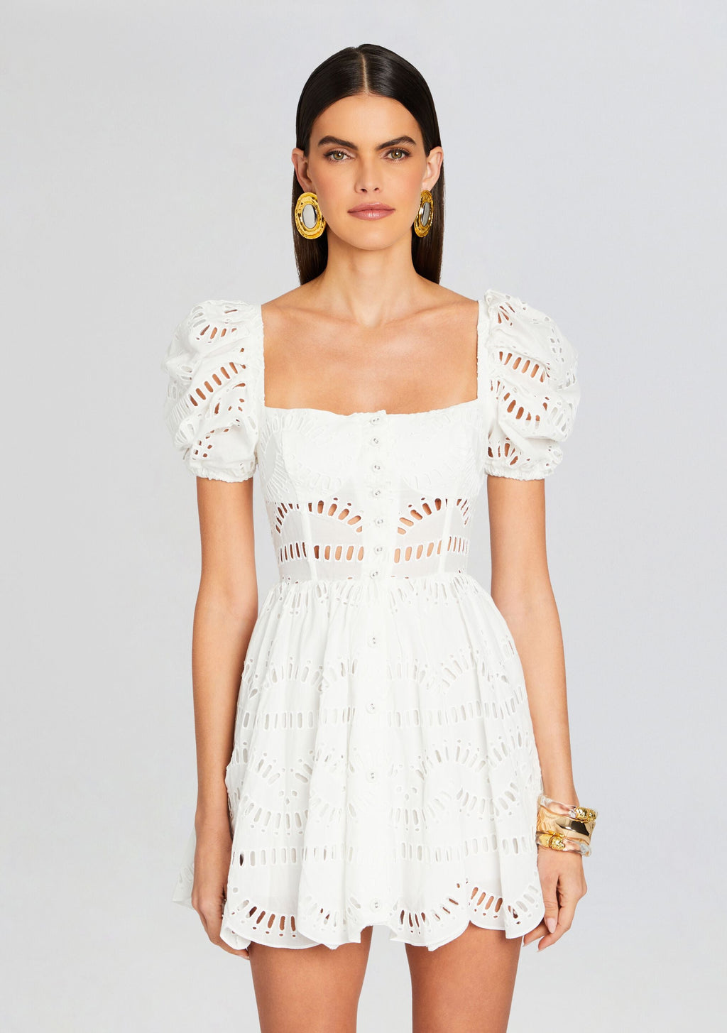 Ayiak Short Dress by Charo Ruiz in White Samoa, product image 2