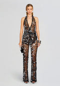 Cali Sequin Crochet Jumpsuit by retrofête in Black, product image 1