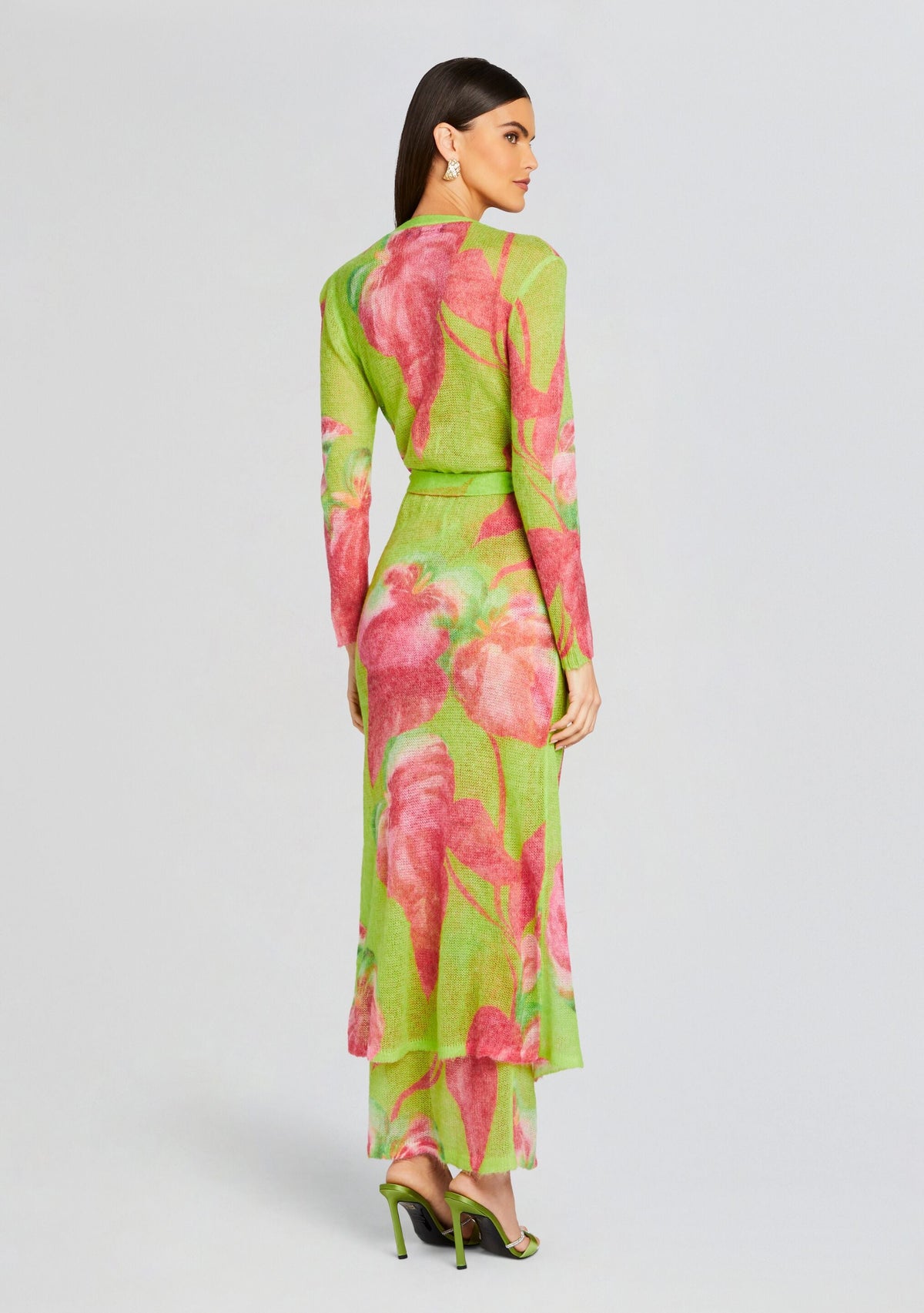 Cruz Knit Duster by retrofête in Lime Anthurium, product image 4