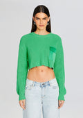 Mid Cropped Devin Sweater by SEROYA in Pistachio, product image 1