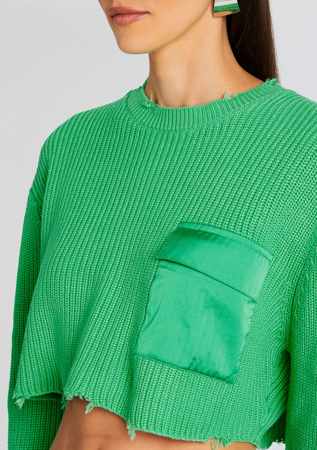 Mid Cropped Devin Sweater by SEROYA in Pistachio, product image 2