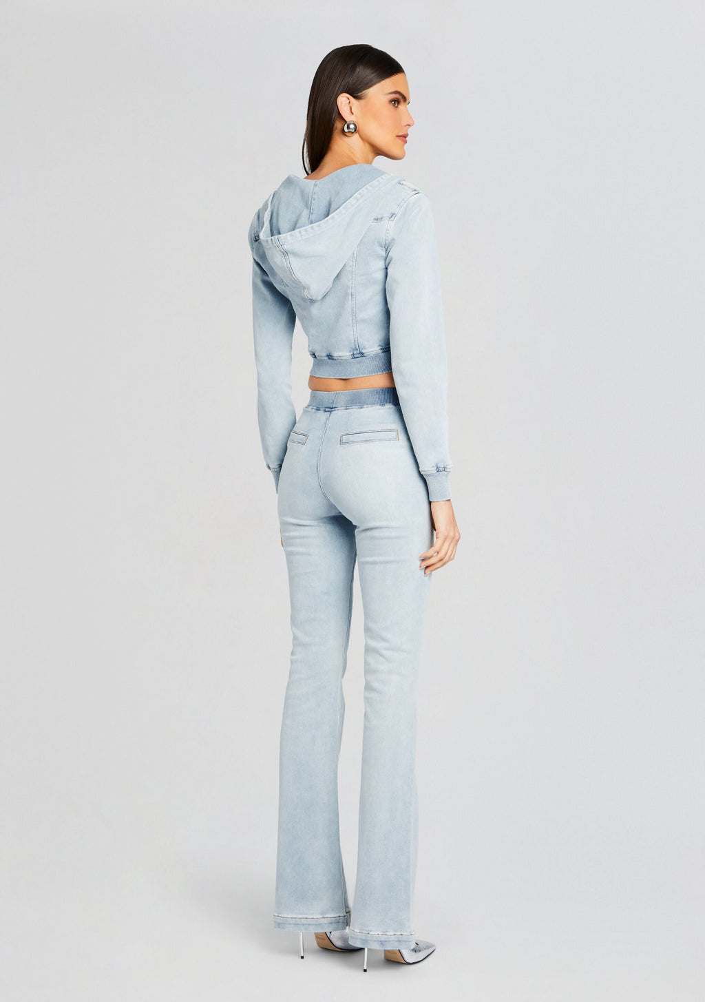 Edith Terry Cropped Hoodie by SEROYA in Skylight Terry, product image 4