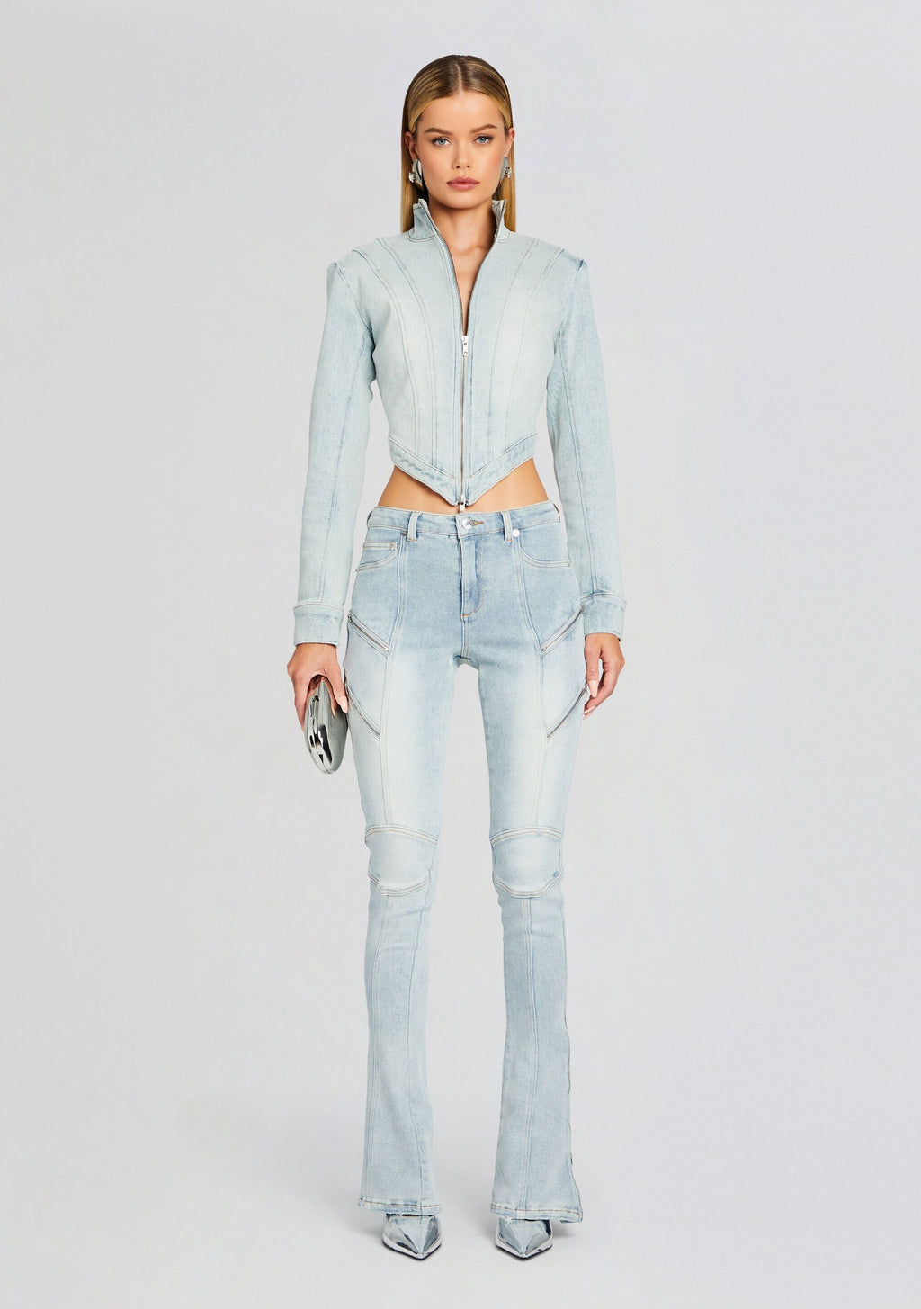 Ferris Zipper Jean by SEROYA in Skylight, product image 5