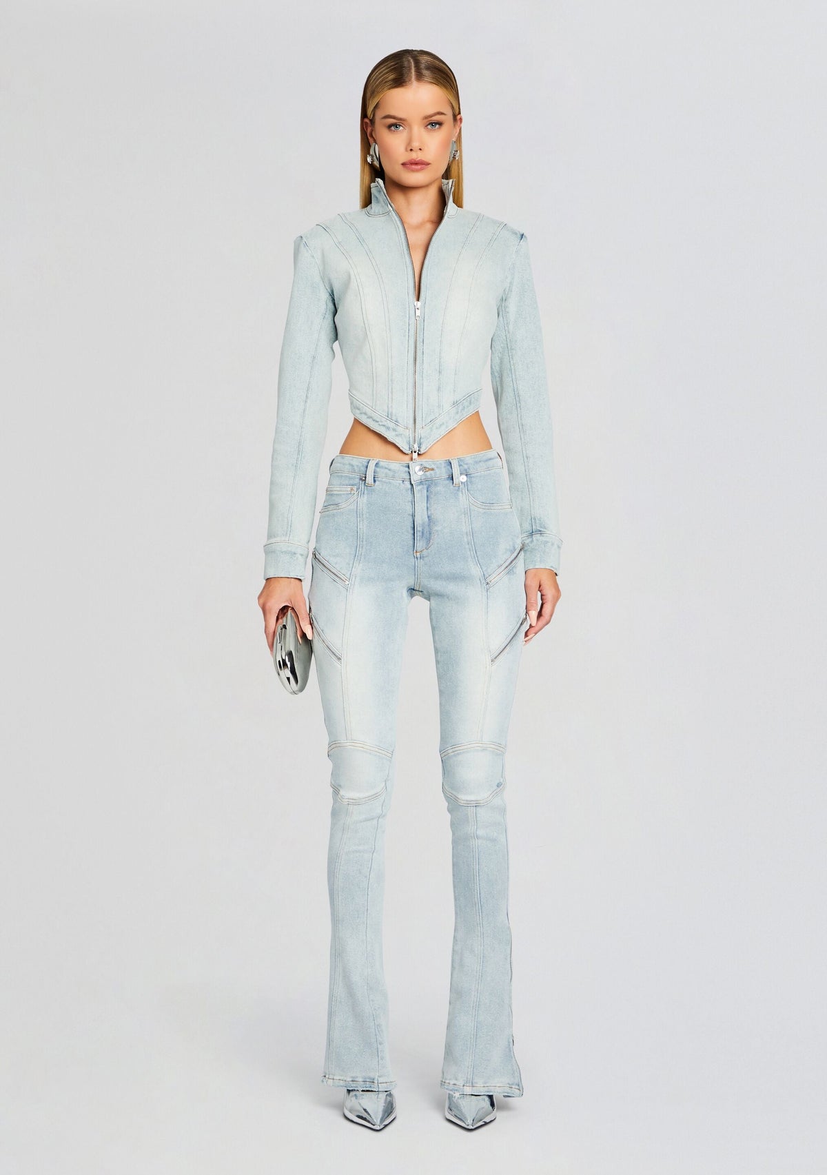 Ferris Zipper Jean by SEROYA in Skylight, product image 5