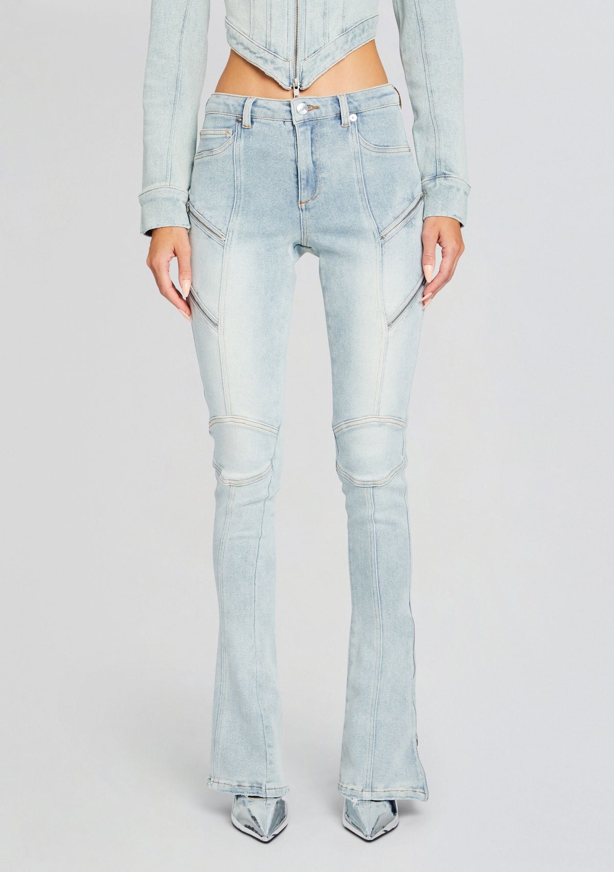 Ferris Zipper Jean by SEROYA in Skylight, product image 1
