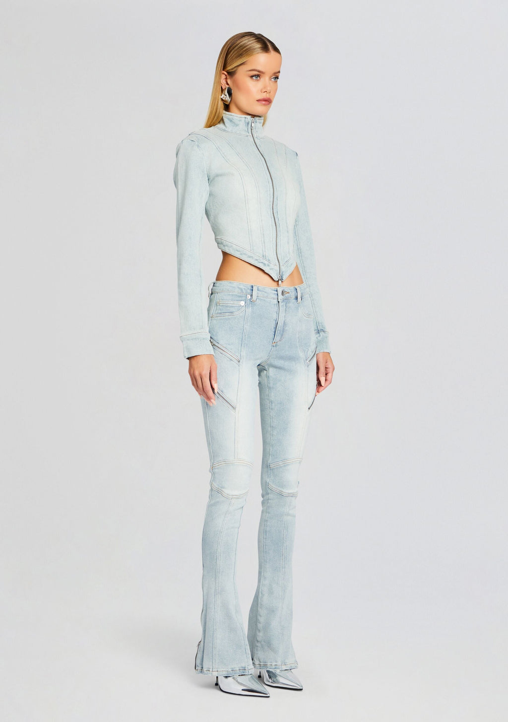 Ferris Zipper Jean by SEROYA in Skylight, product image 3