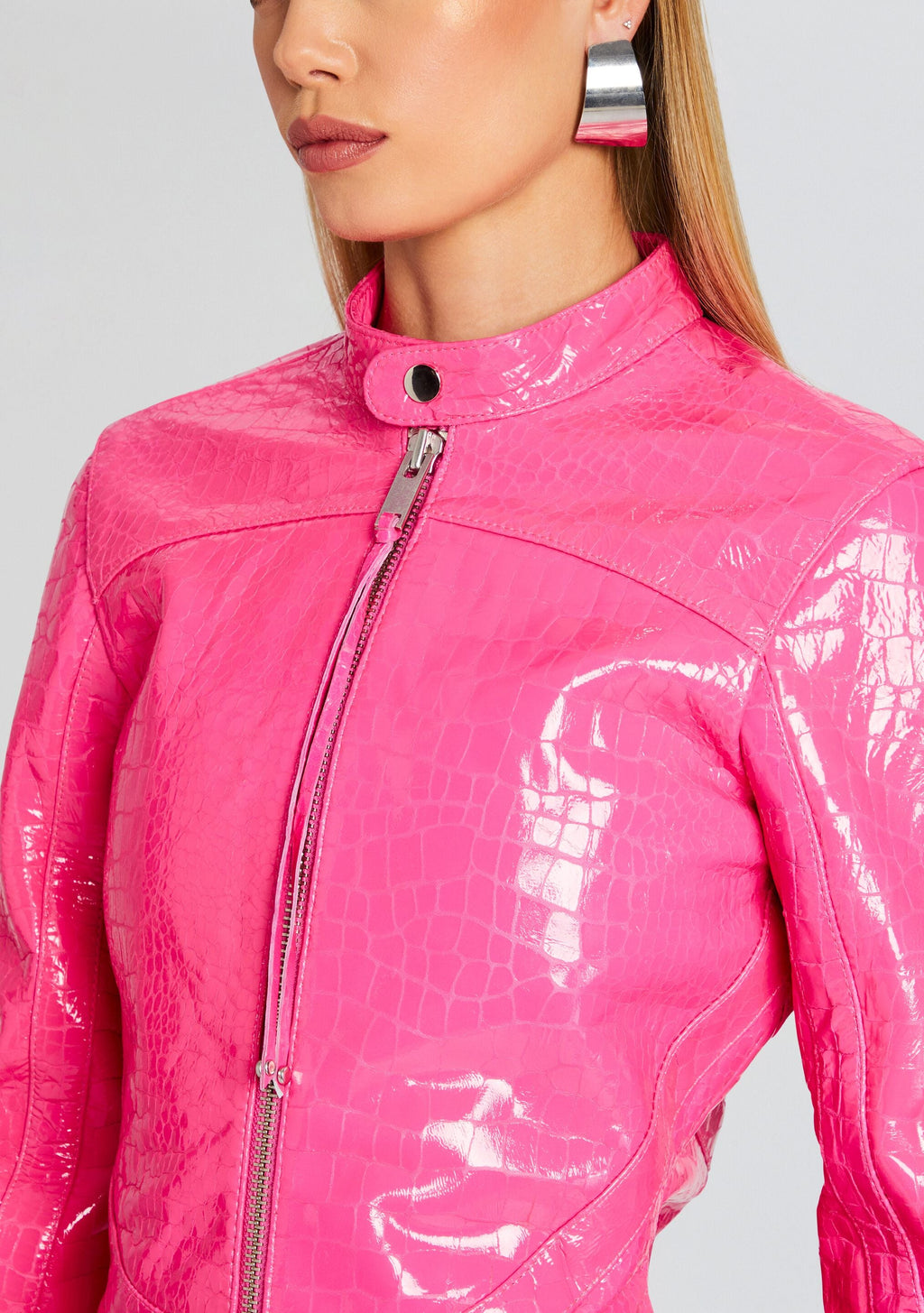 Brynn Leather Jacket by retrofête in Paradise Pink, product image 2