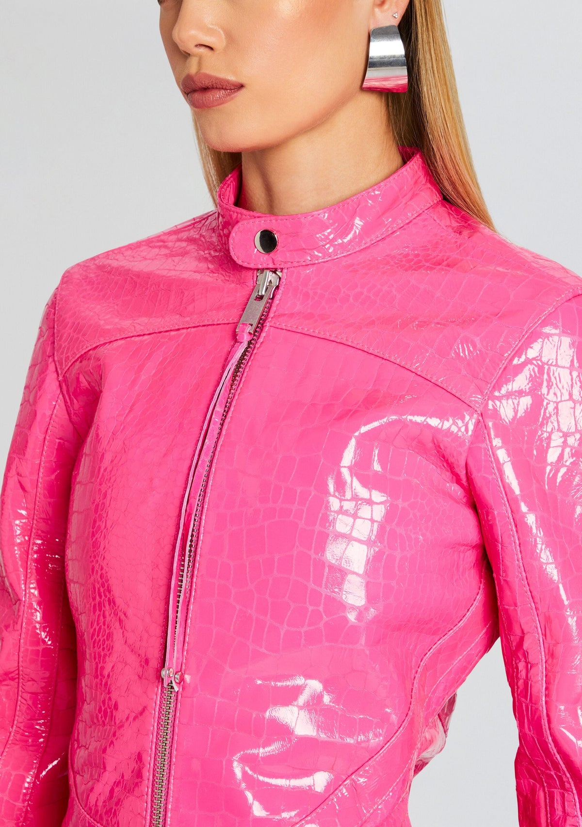 Brynn Leather Jacket by retrofête in Paradise Pink, product image 2