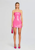 Kimora Leather Dress by retrofête in Paradise Pink, product image 1