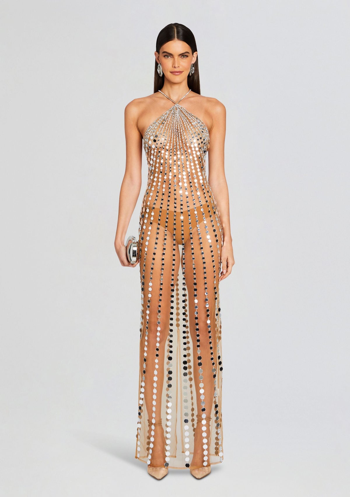 Maris Embellished Dress by retrofête in Tannin, product image 1